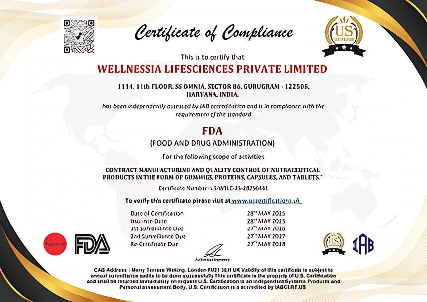 FDA compliance certificate of compliance